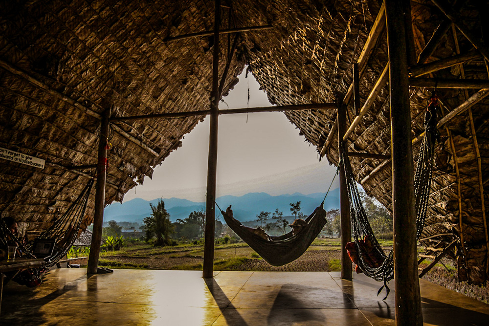 Creative Globetrotter in the hammock in Pai Thailand