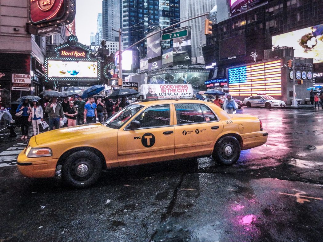 New York taxi, time square New York City, Manhattan